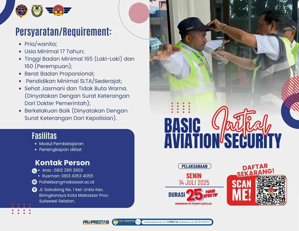 Pendaftaran Pelatihan dan Diklat Basic Aviation Security